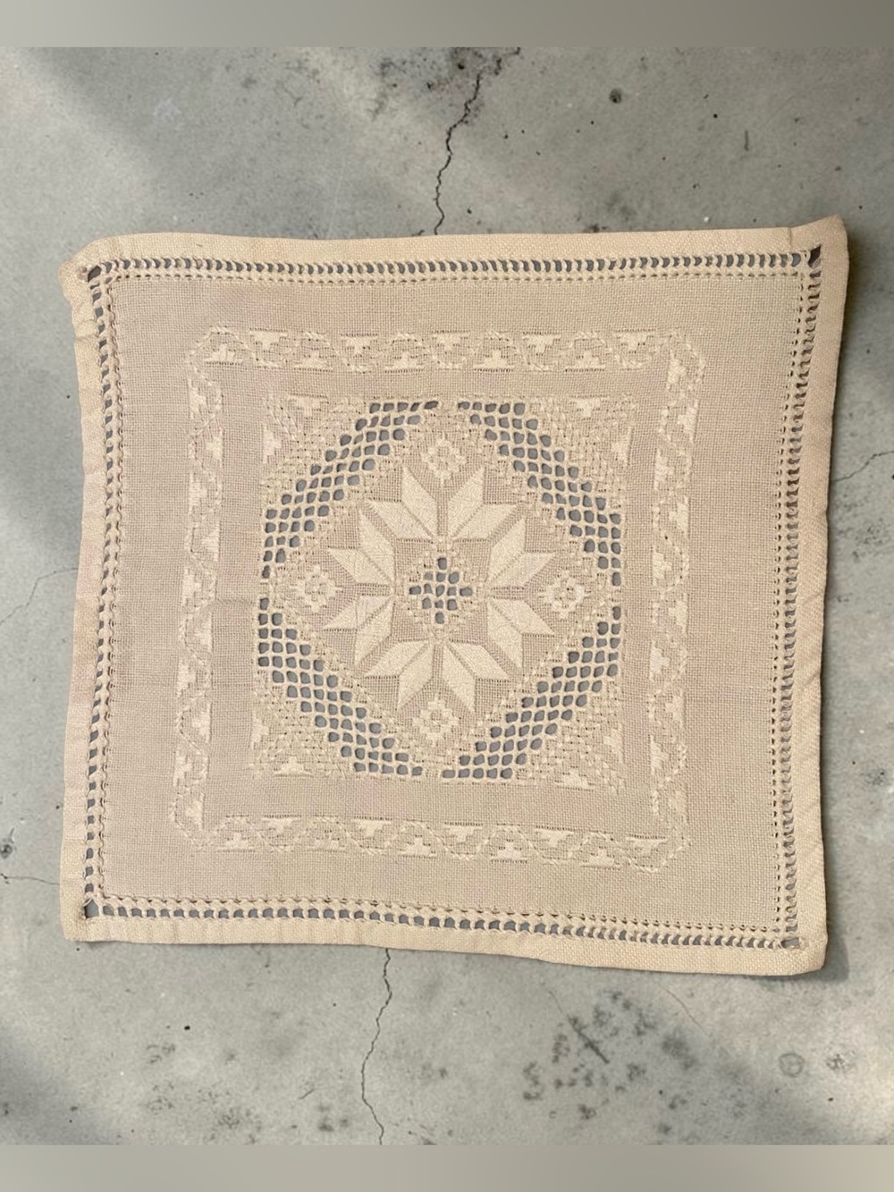 Beautiful Cream Decorative Crochet Table Napkins Set of 6